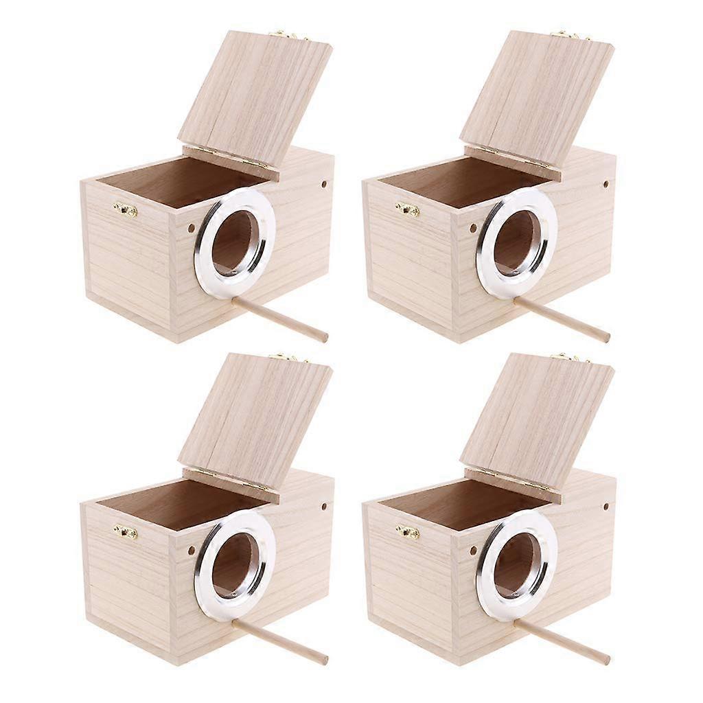 Pack of 4 Parakeet Nesting Box Budgie Breeding Box for Lovebirds Parrot