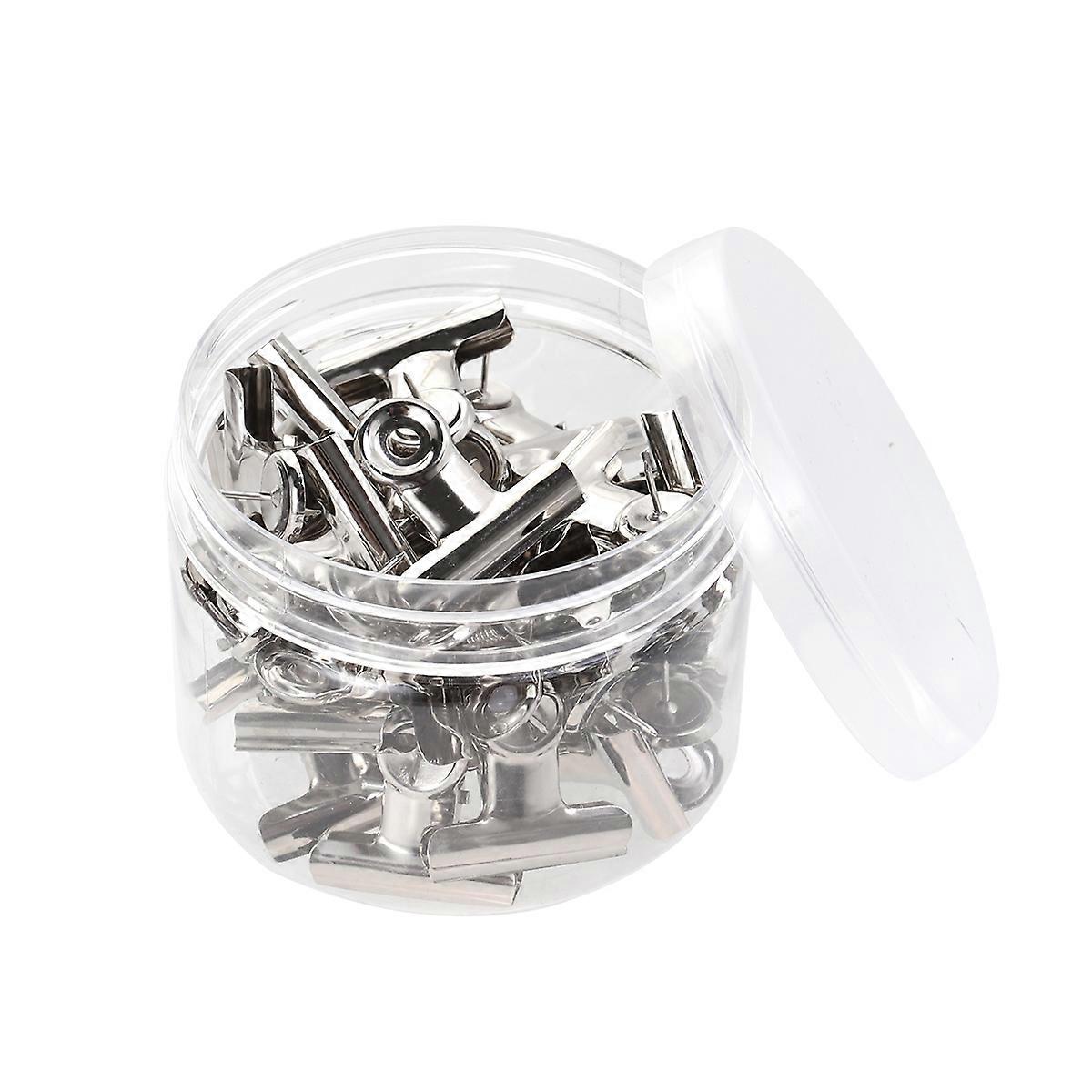 Office Paper Clamps Tempered Steel Holding Documents Daily Use 3.1cm 30Pcs