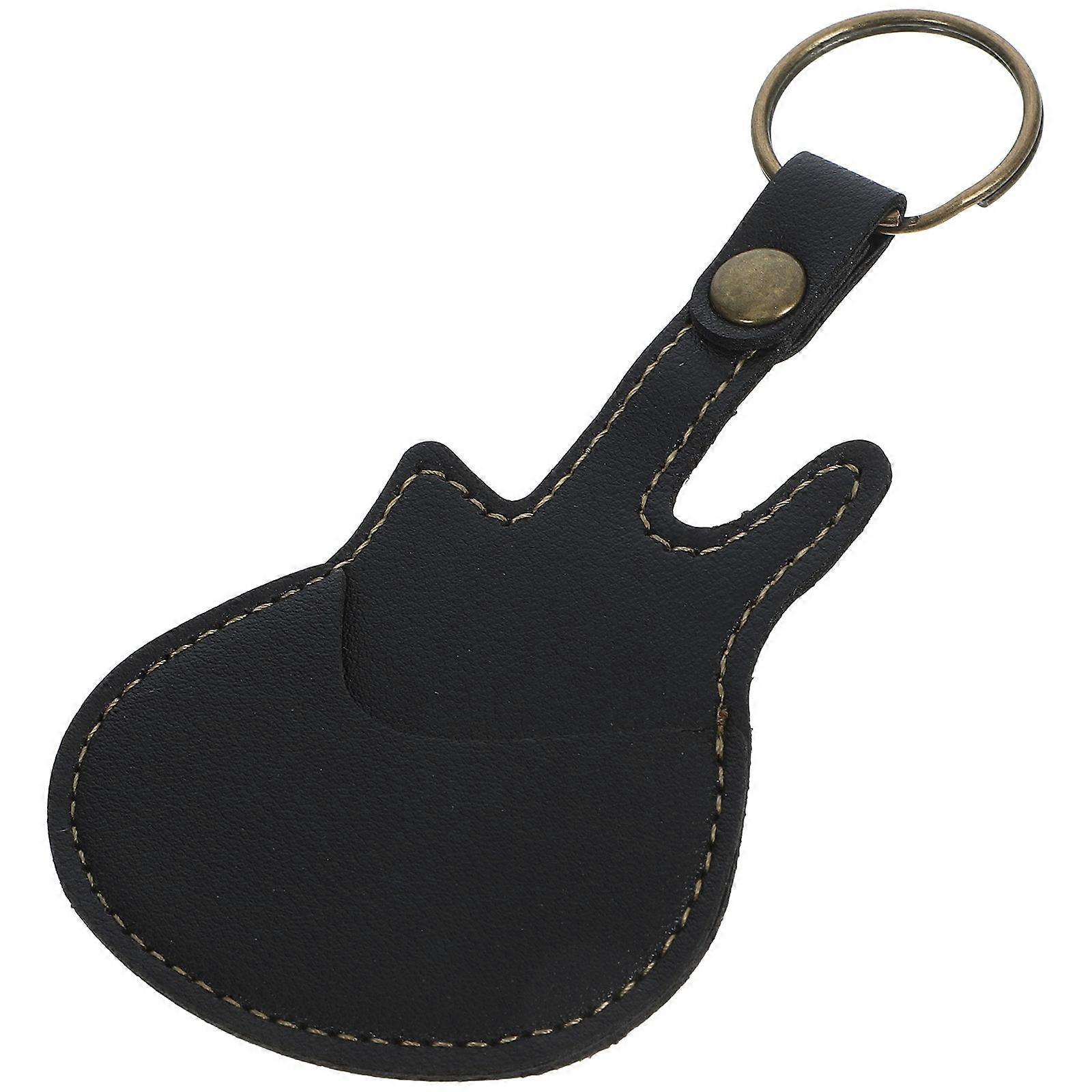 Guitar Pick Protector Bag – Durable PU Plectrum Holder with Keyring for Easy Storage and Accessories Organization