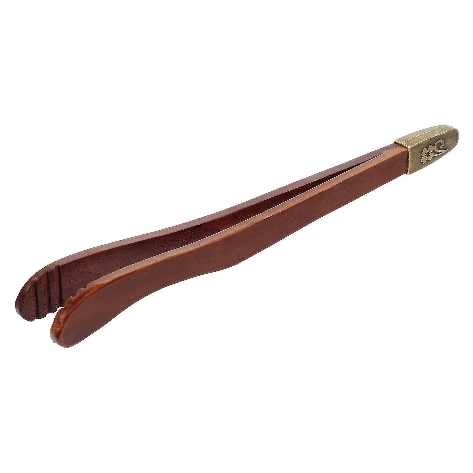Clamp For Kung Fu Tea Accessory Ergonomic Design Wood Anti-Scalding Clip Bowl Plate 18.50X1.50X1.00CM 1Pcs