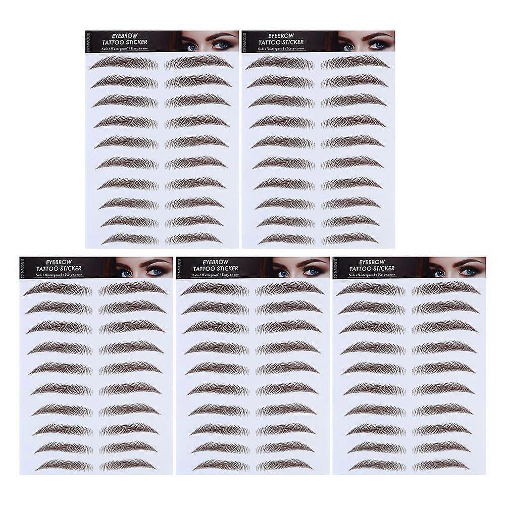 Bionic Stickers 6D Eyebrow Transfers Stickers Bionic Eyebrow Eyebrow Makeup Sticker Daily Use Women 5Set