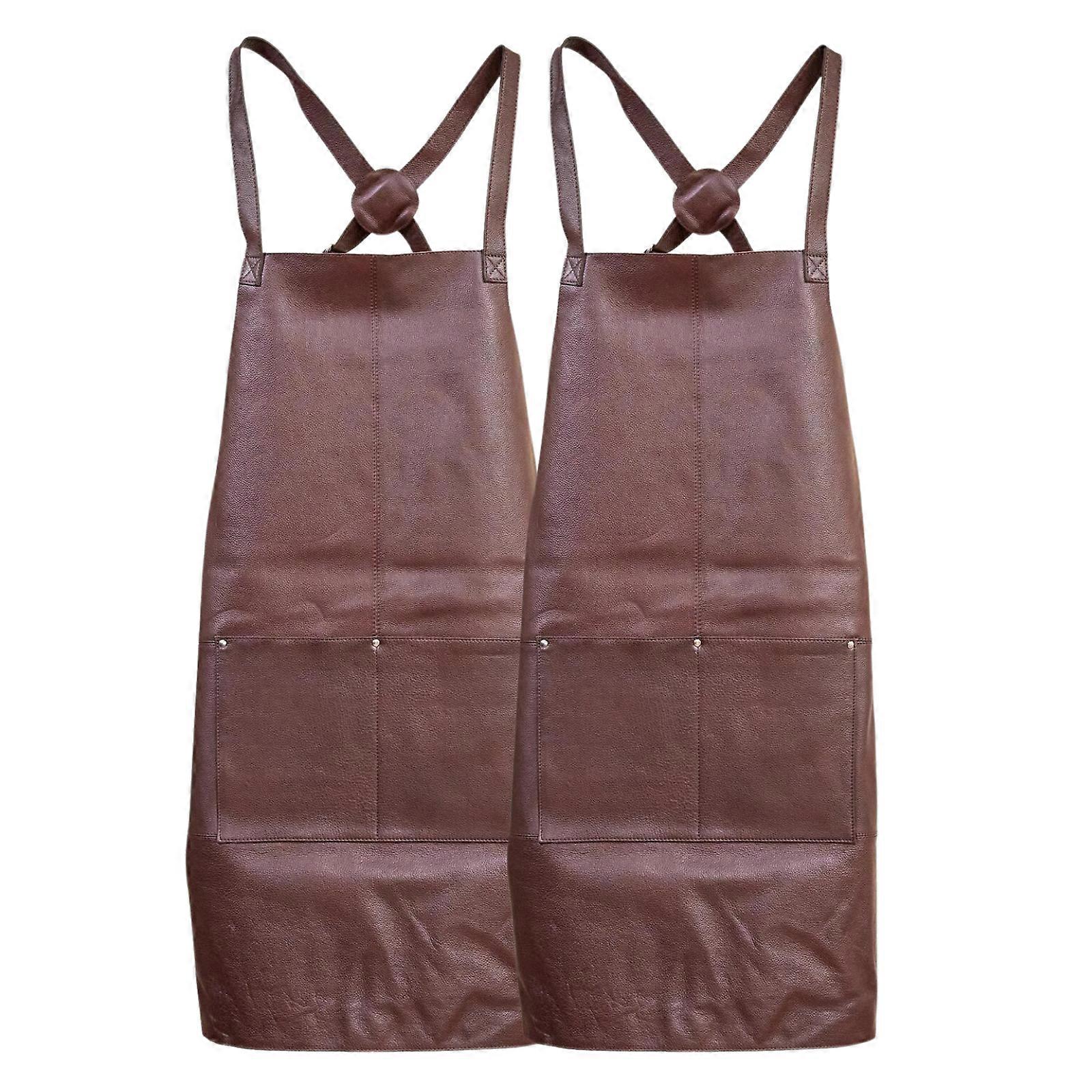 2x Pierre Cardin Professional Leather Apron Butcher Woodwork Barber Chef