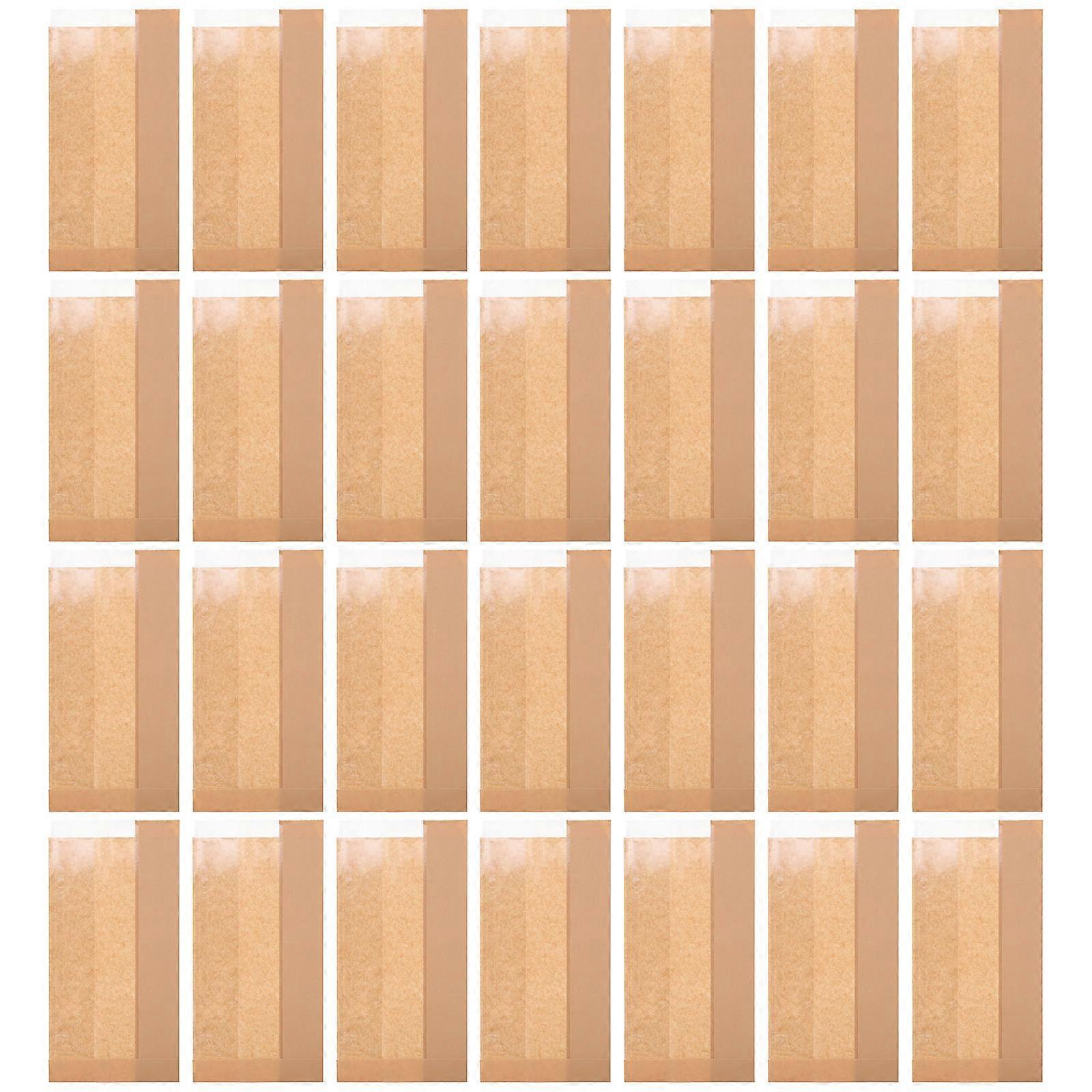 Paper Bags for Bread Storage Waterproof Rectangular Chocolate 33X16X11CM 50Pcs