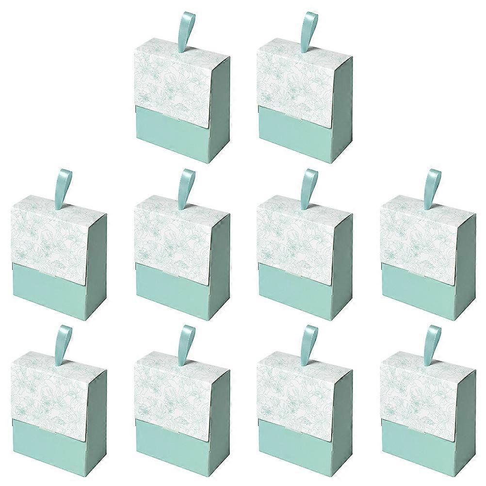 Flower Packaging Boxes Small present Pouch Sky-Blue Rectangular Storage Party Decoration 10Pack