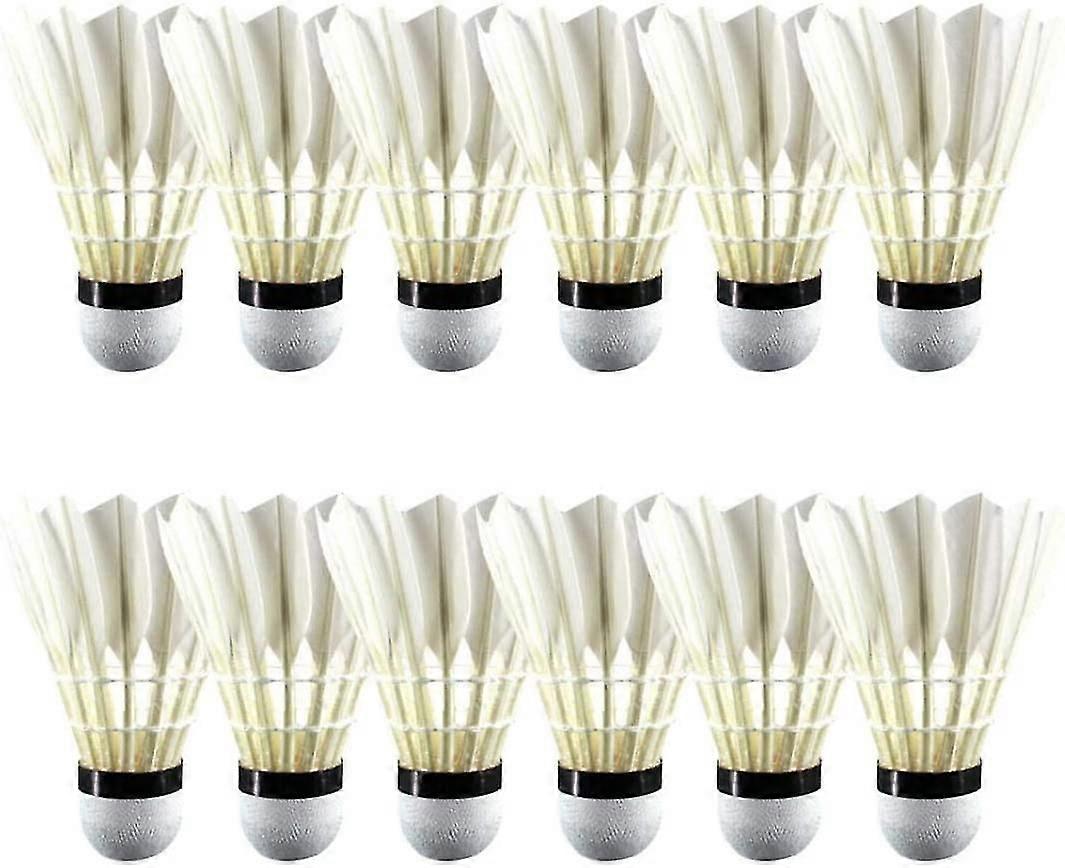 Shuttlecocks, 12 Pieces, Hard-wearing, Synthetic Feathers