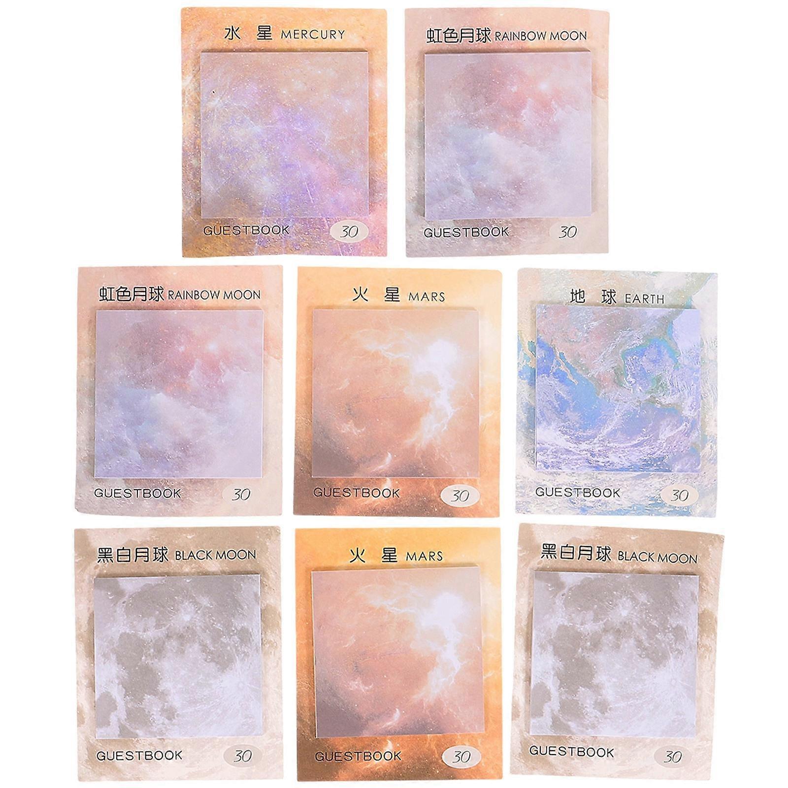Note Stickers Pads Practical Sticky Notepads Assorted Color Square Office Use Note-taking 8Pcs