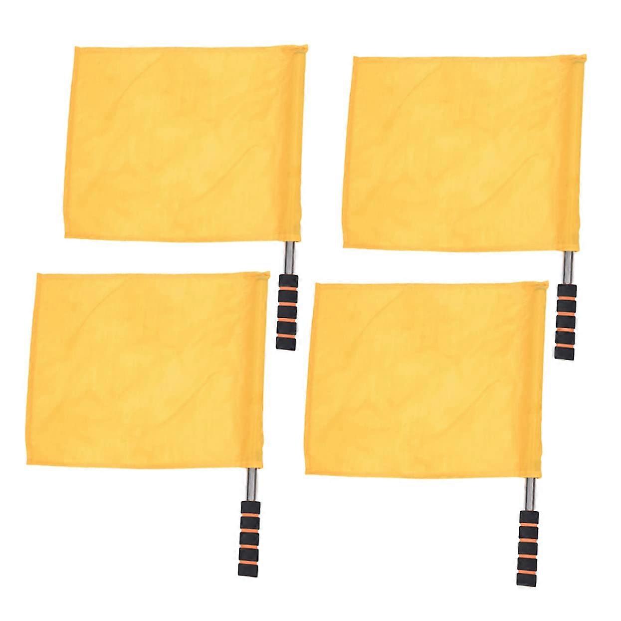 4 pieces referee flags for athletics hand signals flag with pole yellow signal flags for sports events waving Ref: 5332