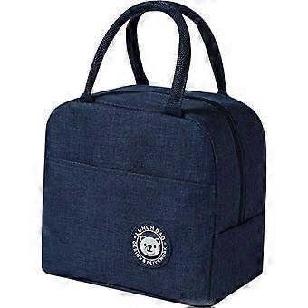 Liten kylväska Vikbar Mini Lunchväska Vattentät Lunchväska med Dragkedja Picknick Tote Isolerad Väska Kylväska (Blå)