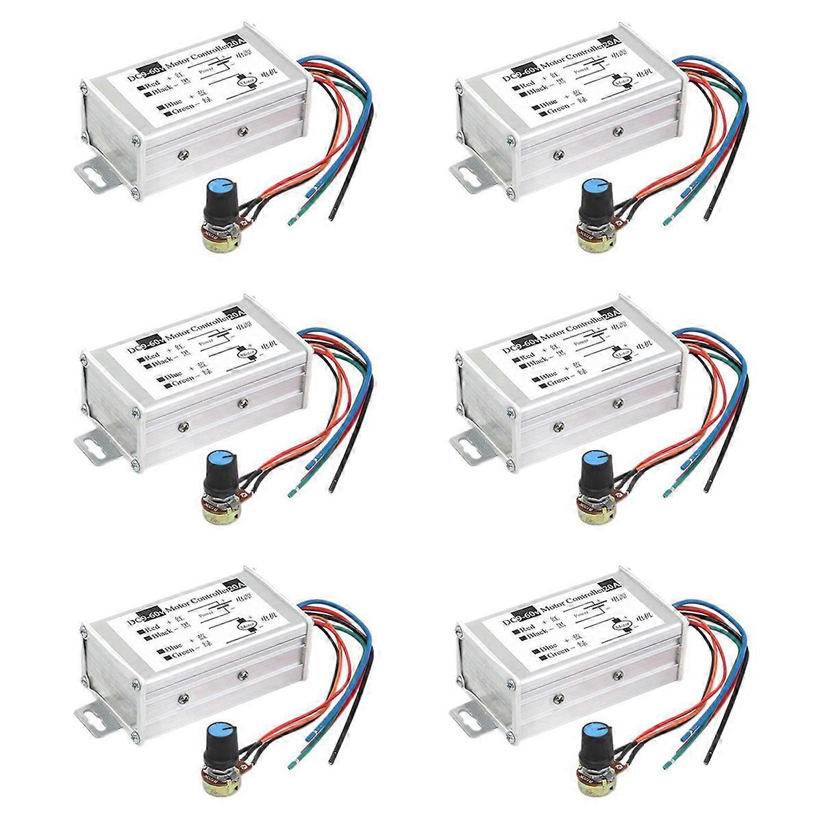 6X Motor Speed Controller DC9V 12V 24V 48V 60V PWM Motor Speed Controller Regulator Driver 0-1200W A