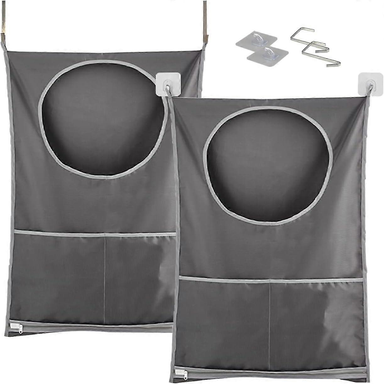 2 pieces of hanging laundry bags, large capacity hanging storage basket