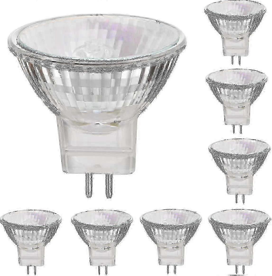 12v 35w Halogen Lamps Gu5.3 Spot Base Warm White, Dimmable, Pack Of 8 -dd