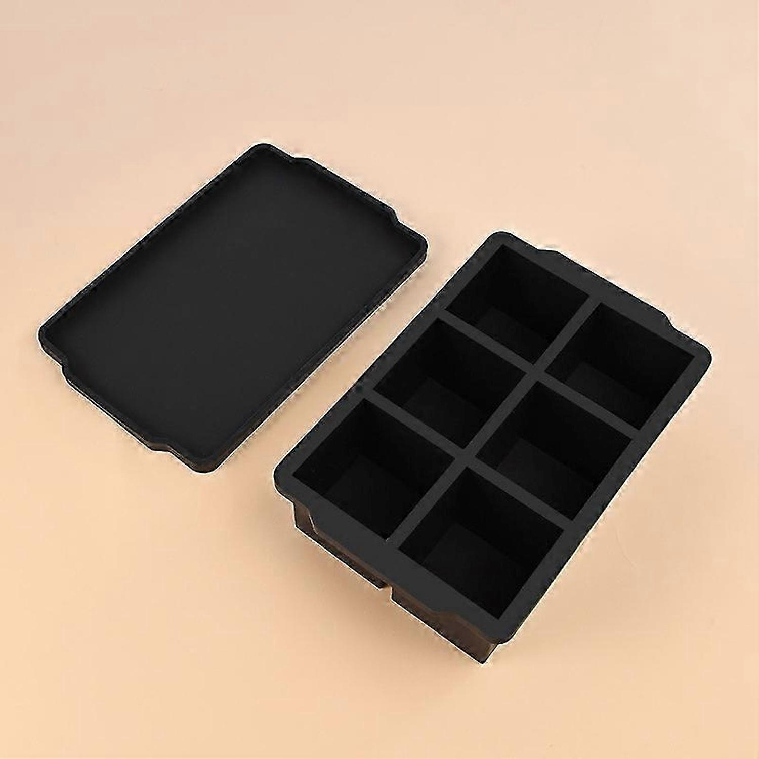 Large Ice Cube Tray, 2Pcs Silicone Ice Cube Trays for Whiskey, 2-Inch Big Square Ice Trays for Freezing, Huge Ice Cube Maker for Cocktails