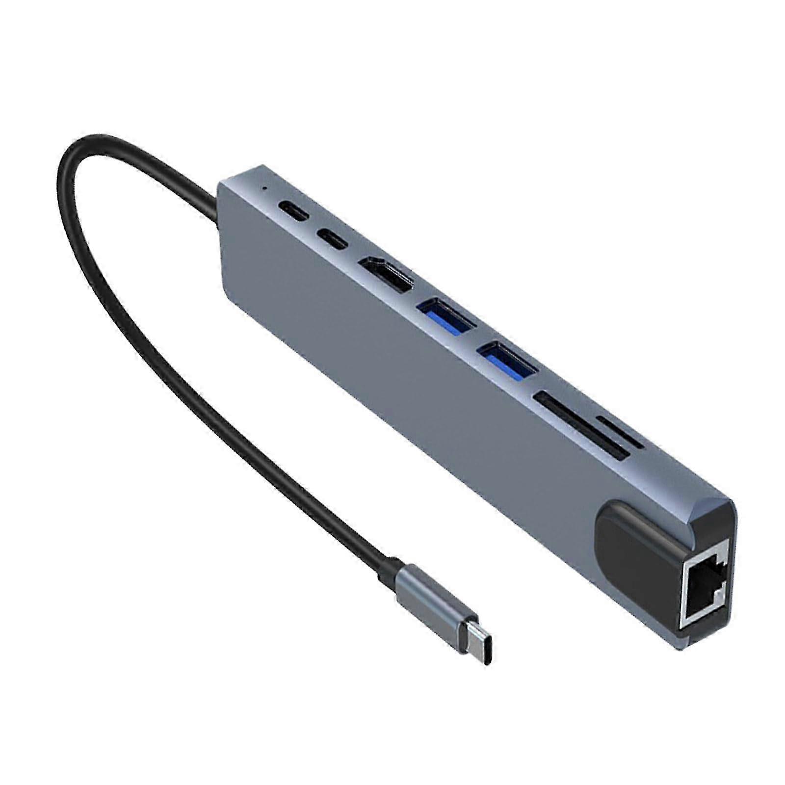 USB C Hubs 8/5 in 1 Type C Hubs for Smartphones Tablets and Gaming Consoles with USB 4K HDMI2.0 and Ethernet Port