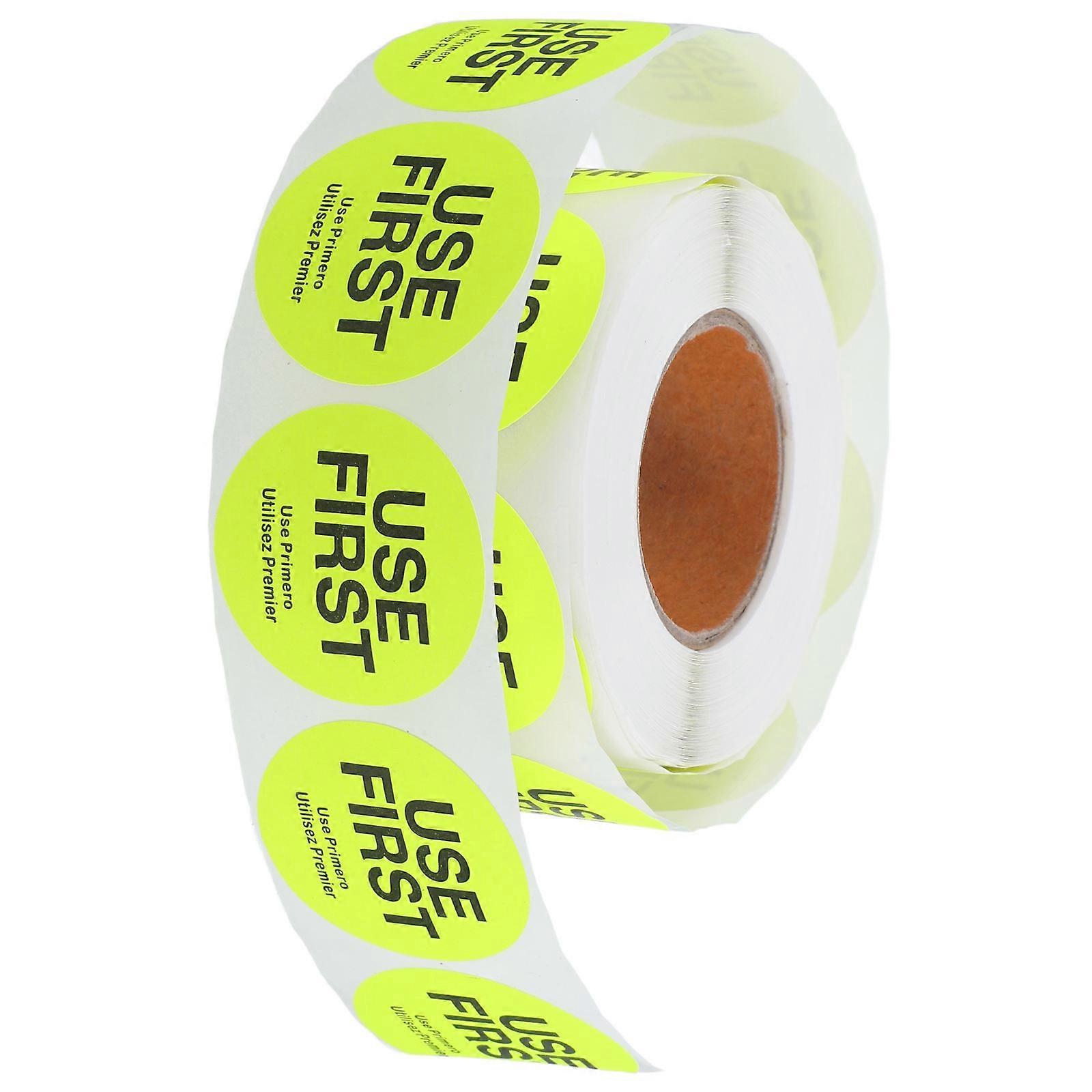 Use First Stickers For Food Service Round Inventory Control Labels Removable Dots Restaurant Supplies Yellow 500Pack