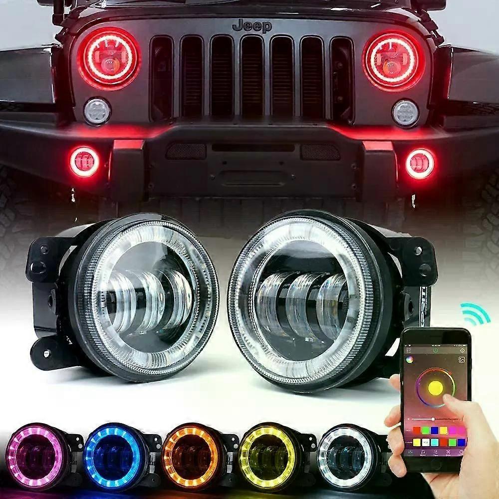Faros Auxiliares 5d Redondos 4purgb Con Ojos De ngel