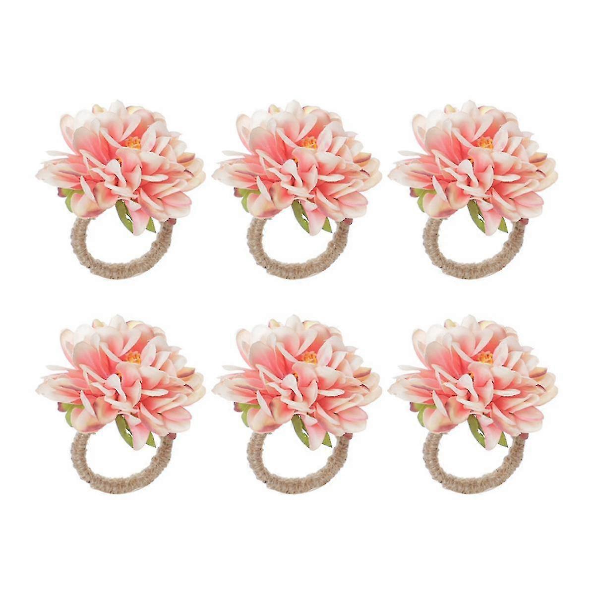 Portatovaglioli rustici con fiore di rosa, portatovaglioli rosa per la decorazione della tavola