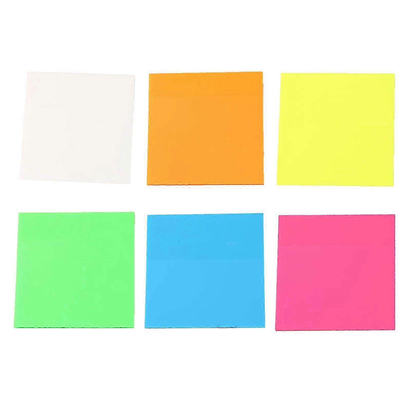 6 Pcs Transparent Sticky Notes in Assorted Colors for School Office Self Adhesive Memo Pad