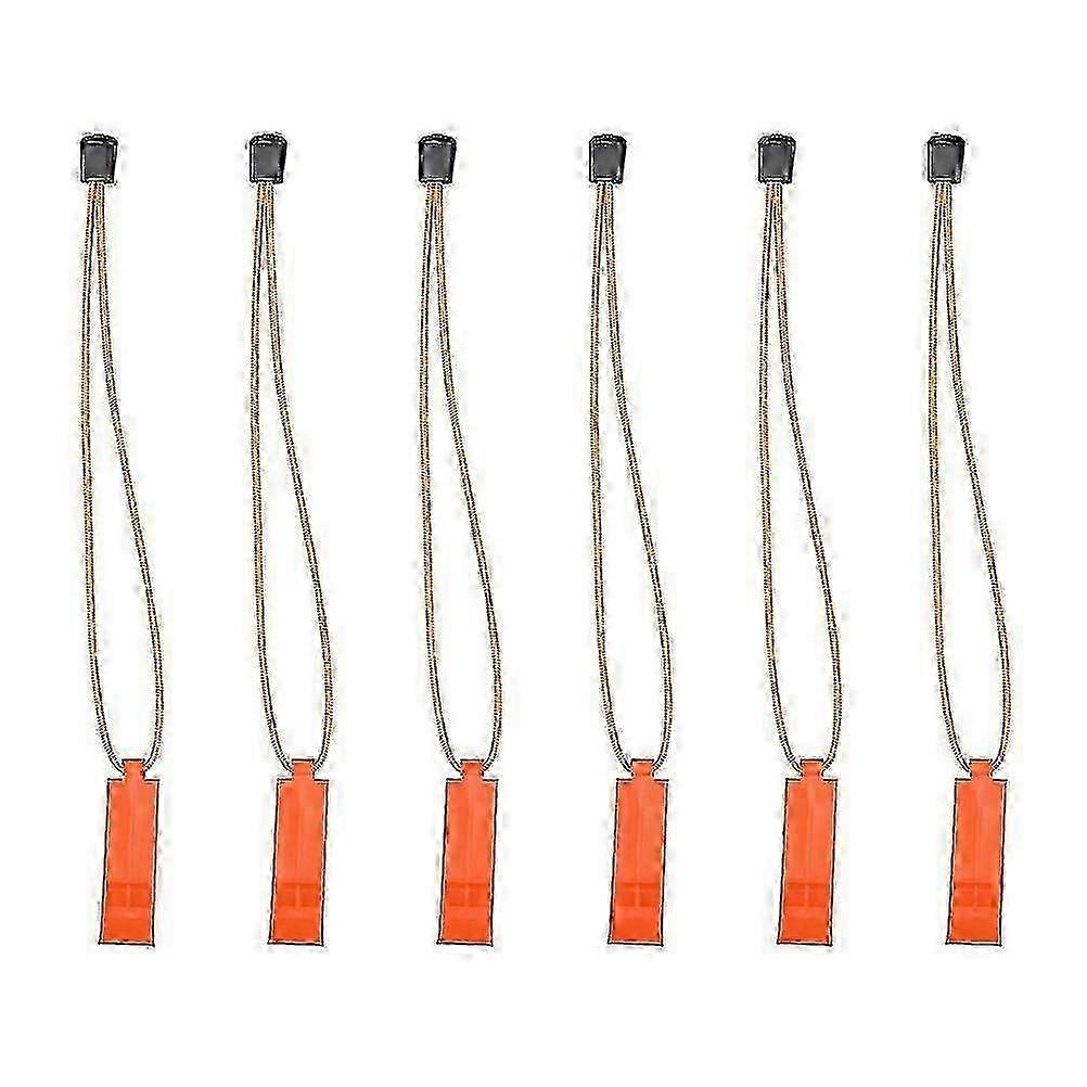 6pcs Plastic Whistles for Emergency Search Assistance Outdoors