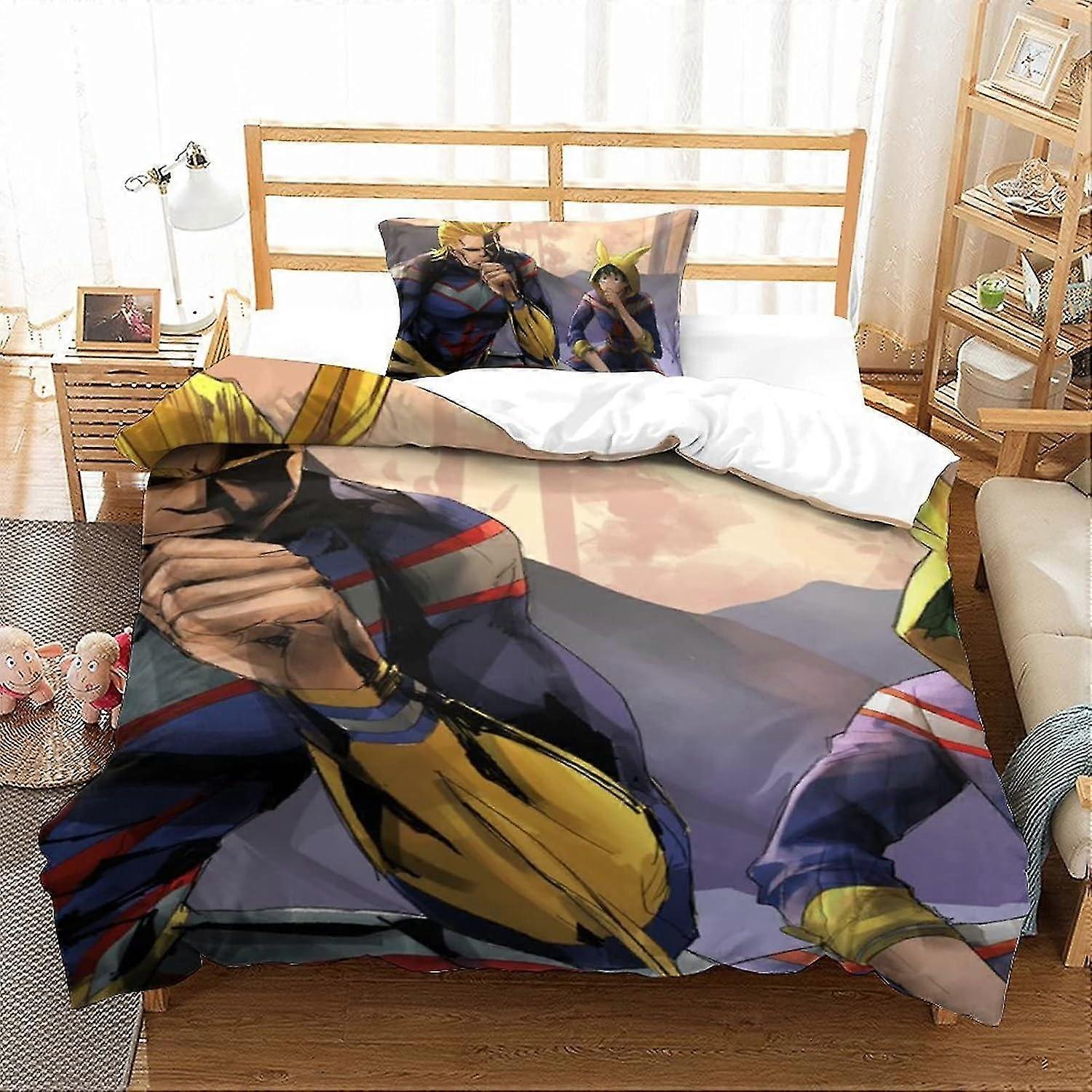 3 Pieces Anime Bedding Set with Pillowcases Duvet Cover with Zipper Closure Soft Microfiber Quilt Cover Double Size Single