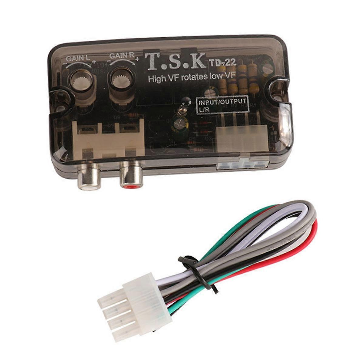 12V Auto Car Audio Converter Stereo High to Low Adjustable Frequency Line Speaker Level Converter Adapter