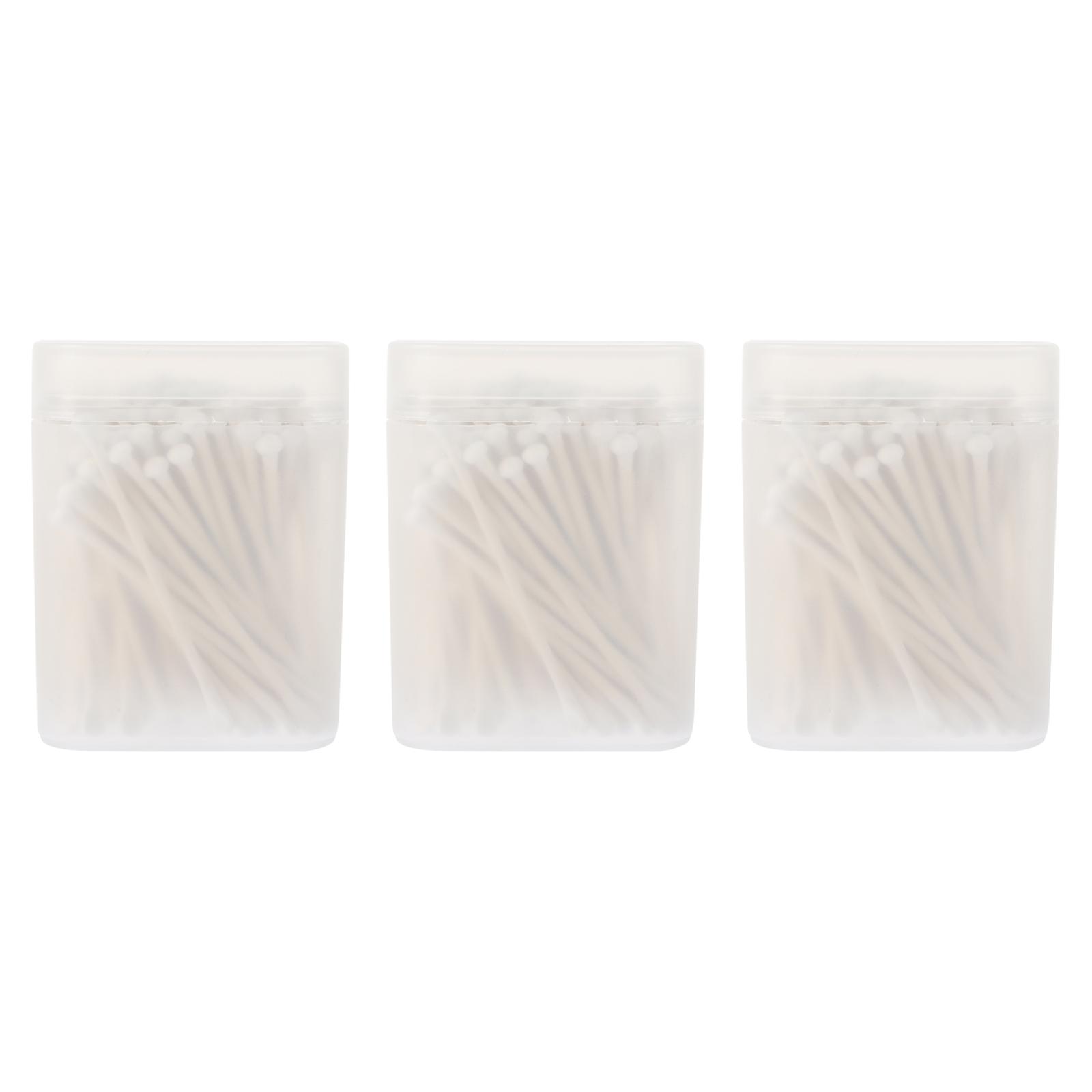Ear Swabs For Adults Double-Ended Home Care White 8X1CM Earwax Cleaner Tool 300Pack