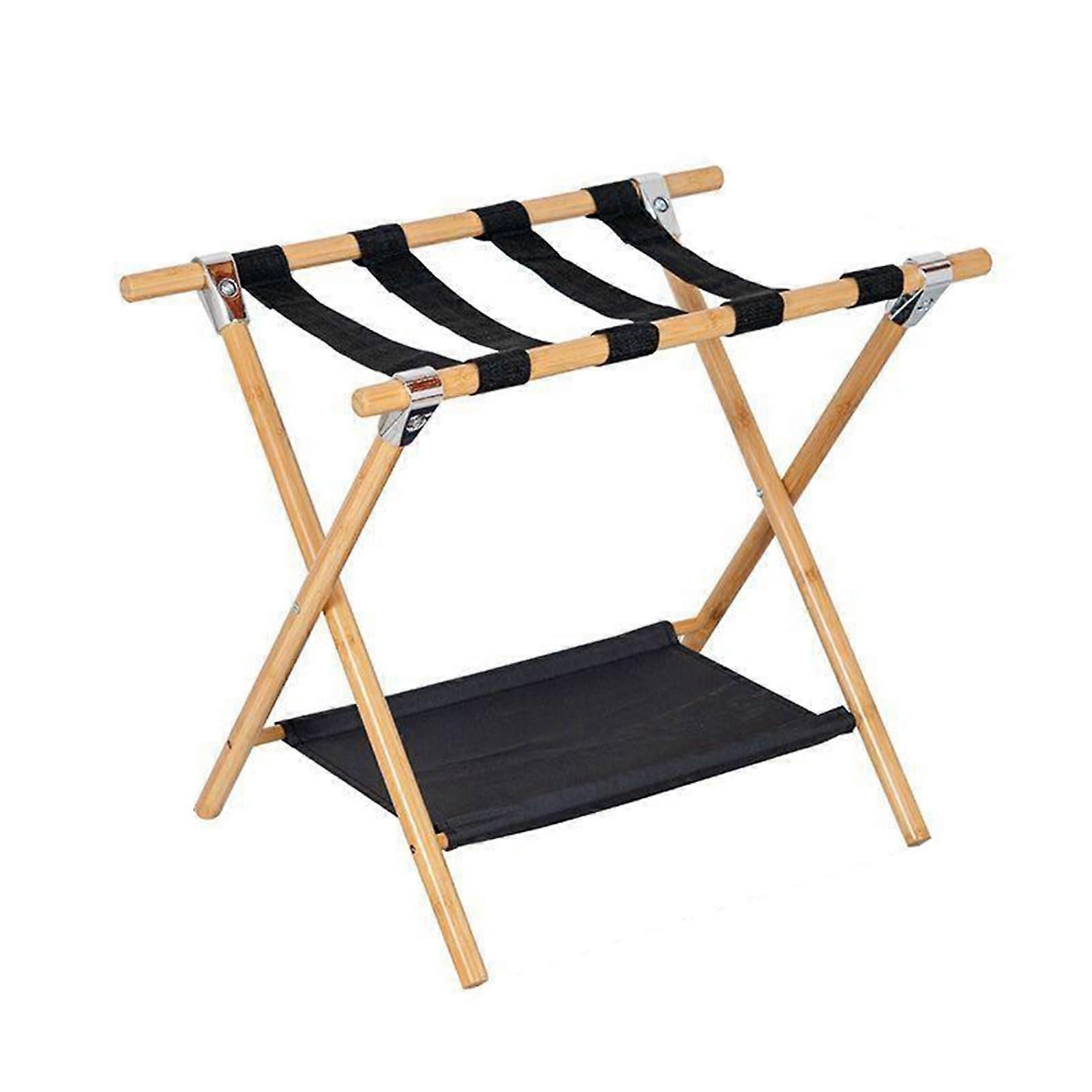 Foldable Xshaped Pannier Rack, Supports 110 lbs, Ideal for Guest Rooms, Hotels (Brown)