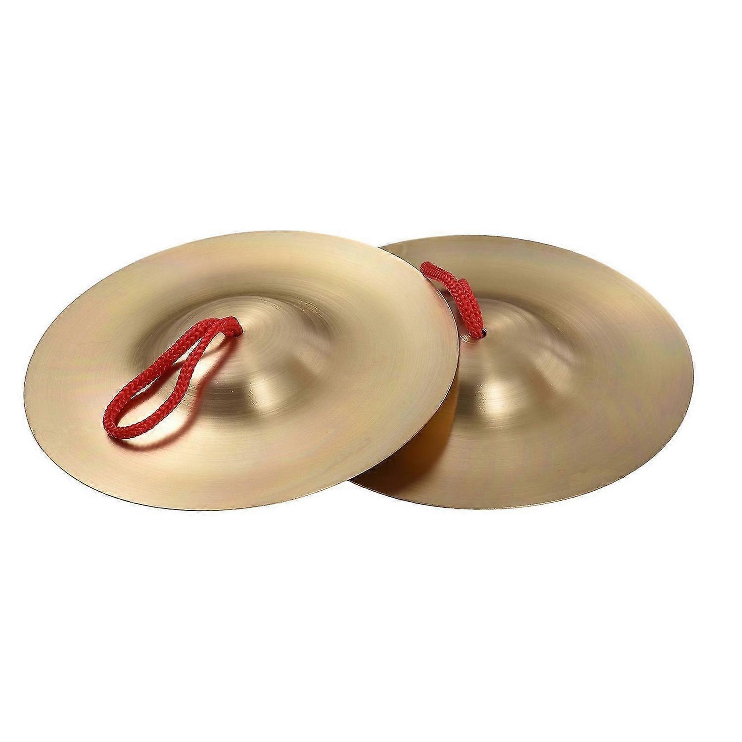 1-pair 5.8in Mini Small Brass Hand Cymbals Gong Band Rhythm Beats Percussion Copper Musical Instrument for Opera and Military Drums Performance