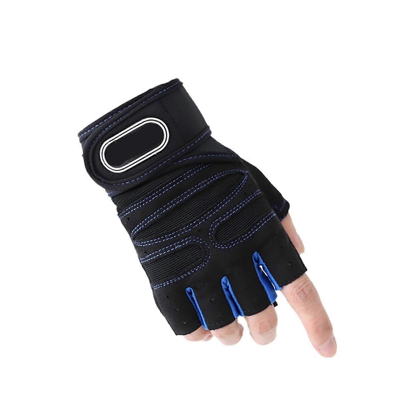 Fitness gloves, weightlifting, bodybuilding, sports workout for men and women (XL Black Light Blue)