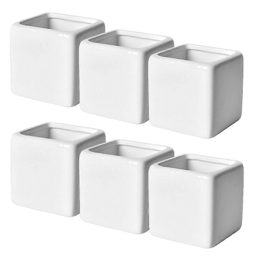 Ceramic Flowerpot Succulent Pot Tray for Planting Use 6Pcs