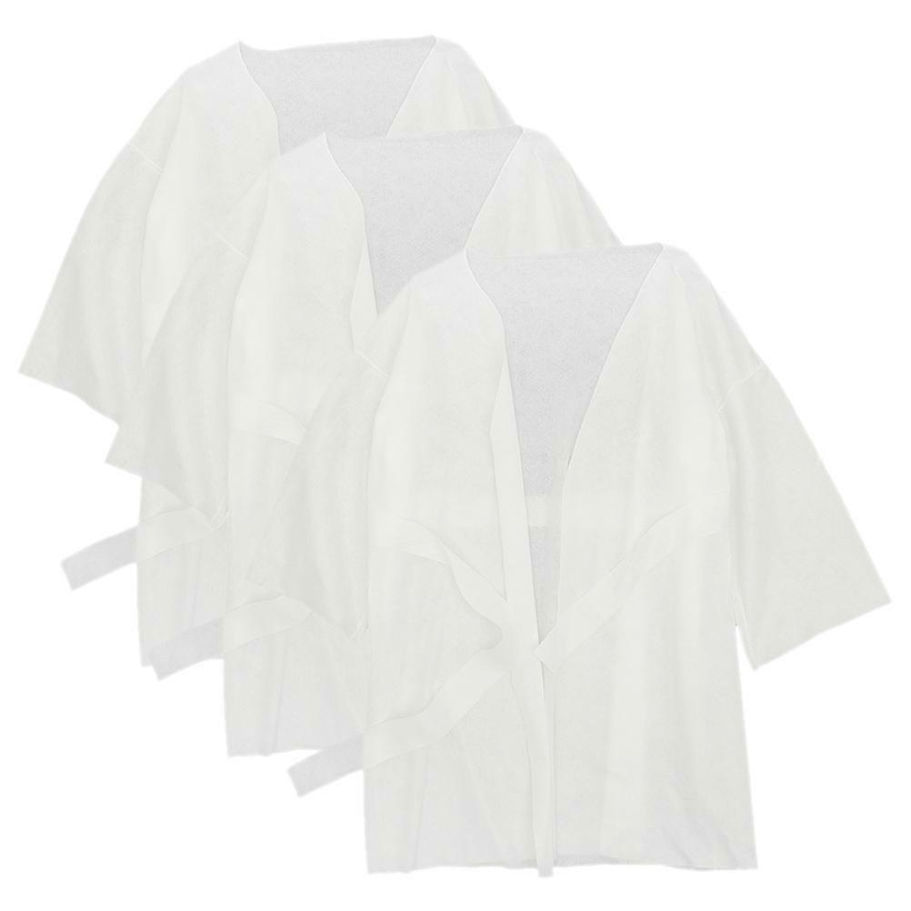 Spa Robe For Women Breathable Polyester Cotton Robe Shape Simple Design Sauna Users 3Pack