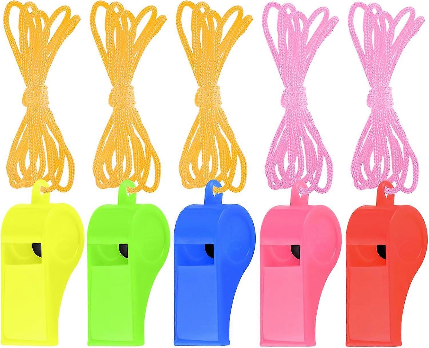 High volume plastic emergency whistle for referees with lanyard