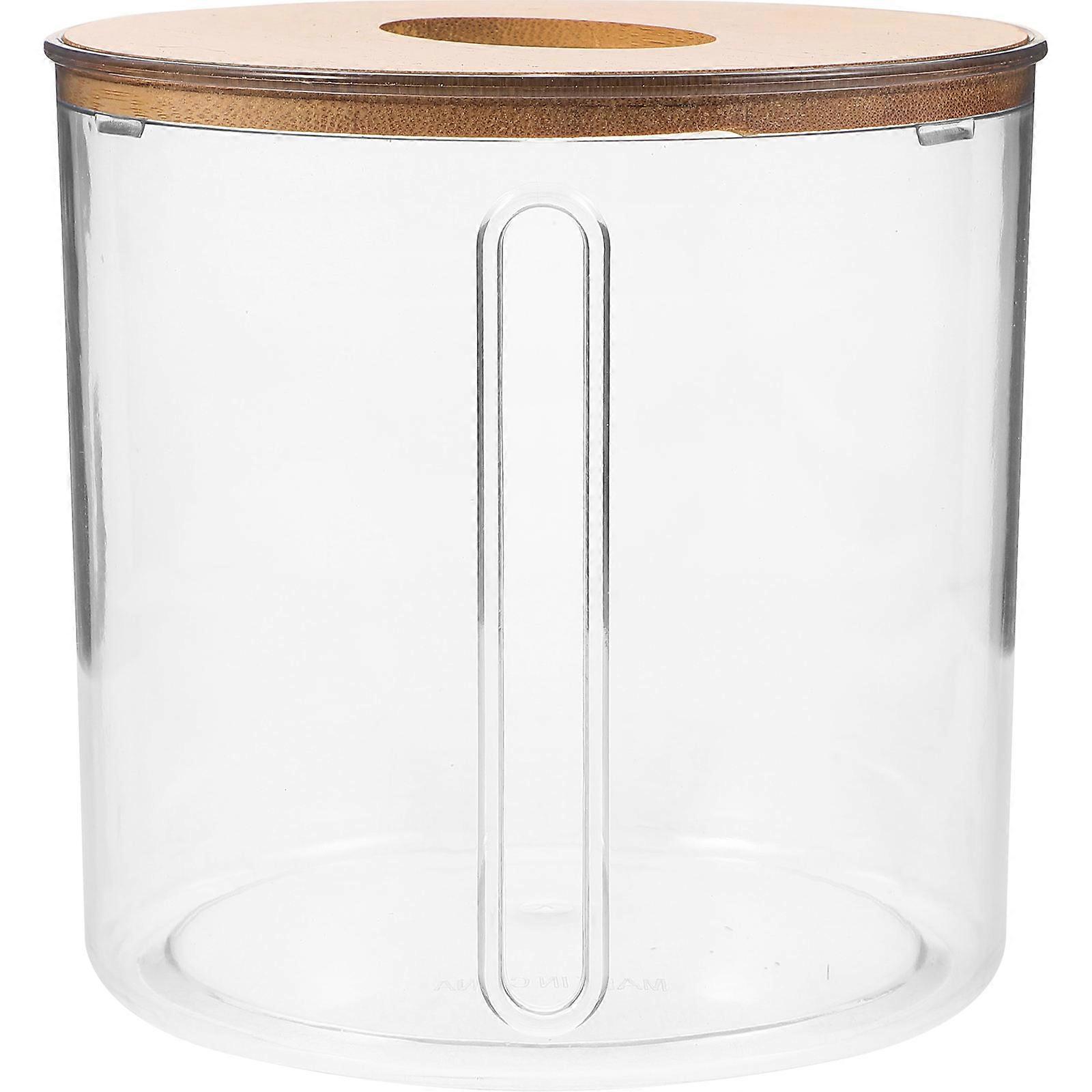 Transparent Round Tissue Container Multifunctional Napkin Dispenser with Lid Compact Holder for Home Office Hotel Elegant Design Easy Access