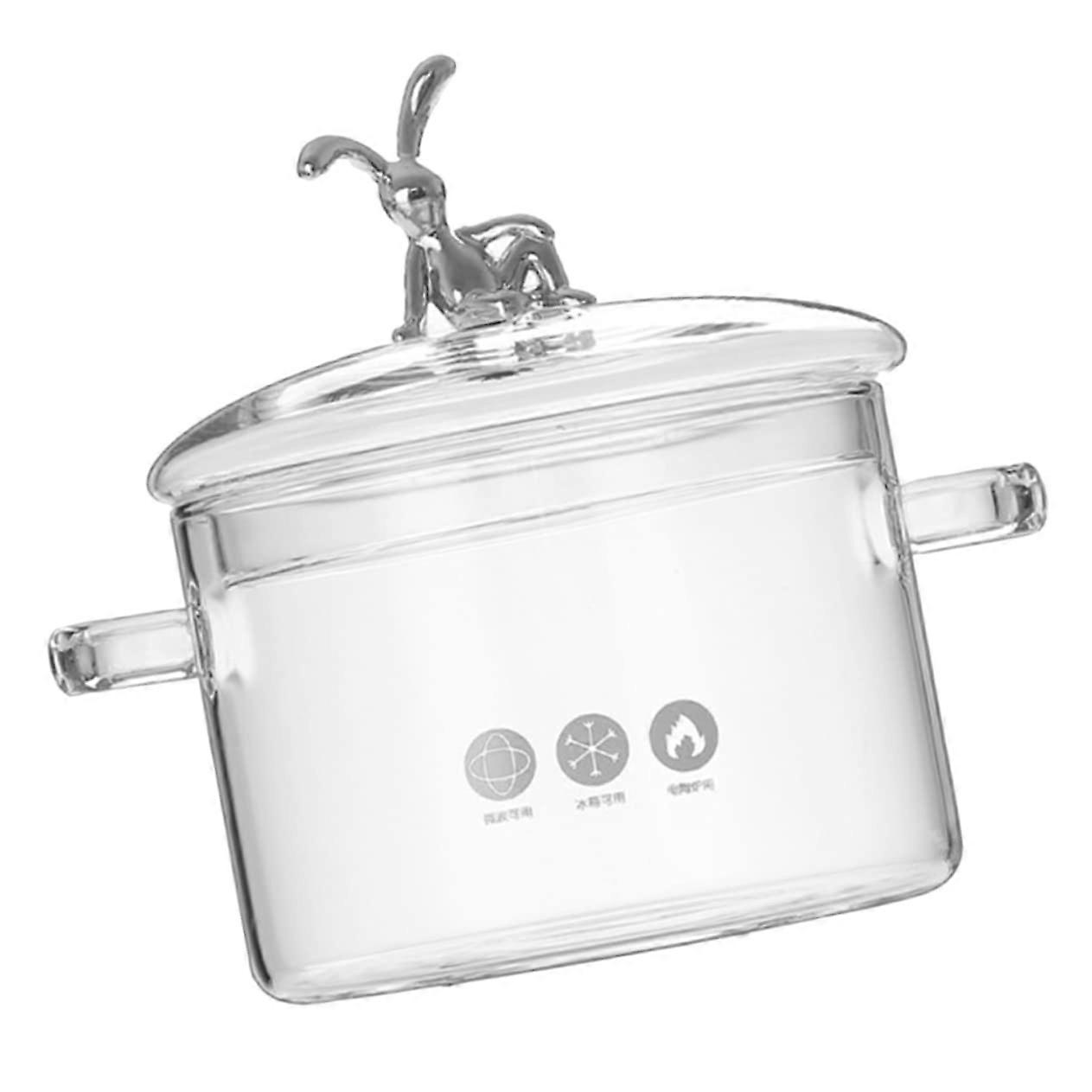 quality borosilicate glass casserole pot with lid for slow cooking