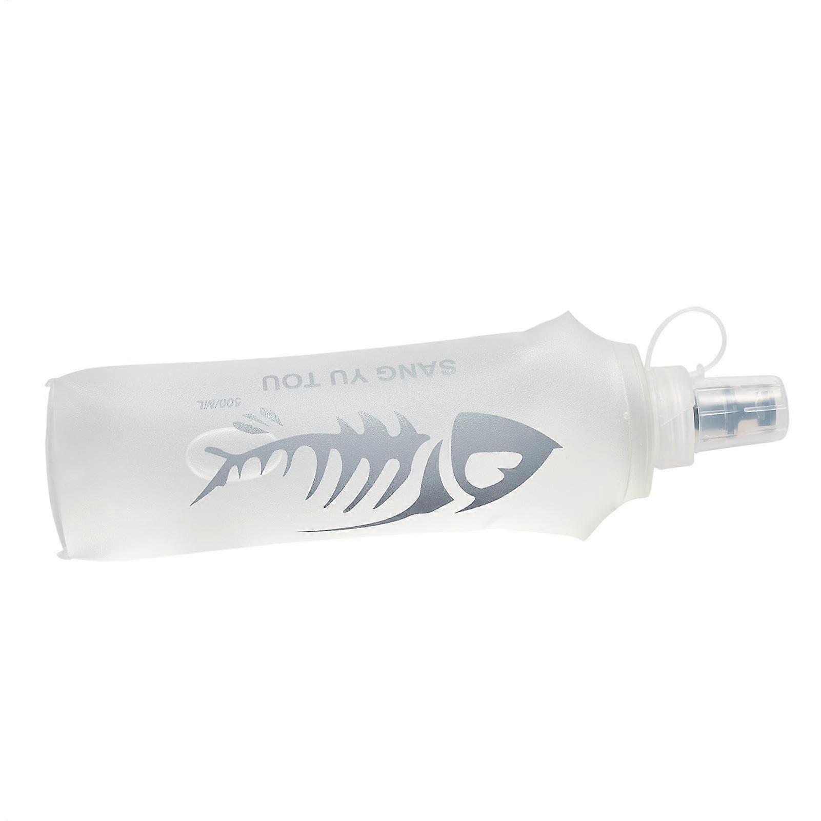 Water Bottle 500ml Soft TPU Sports Canteen, Leakproof Travel Bottle in Blue, Compact Design for Camping, 9.95 x 2.73 inches