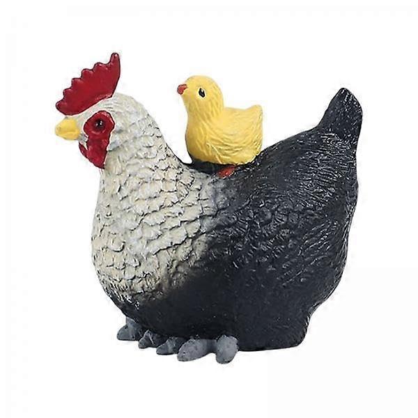 3X Simulated Chicken and Chick Figurines Science Models for Educational Displays, Realistic PVC Material, 3-Inch Size