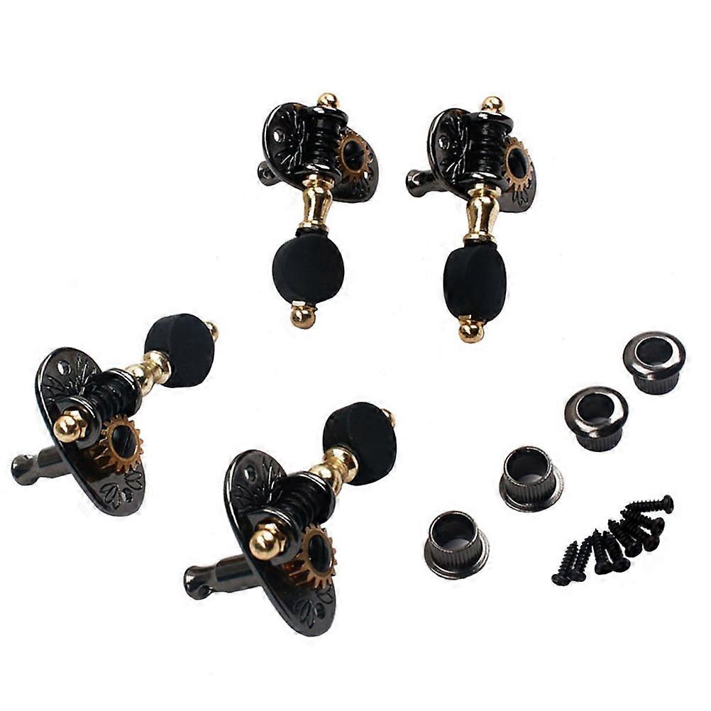 4pcs Ukulele Tuning Pegs with Plastic Buttons Durable Nickel Finish for Easy String Tuning & Quick Installation on Acoustic Ukuleles