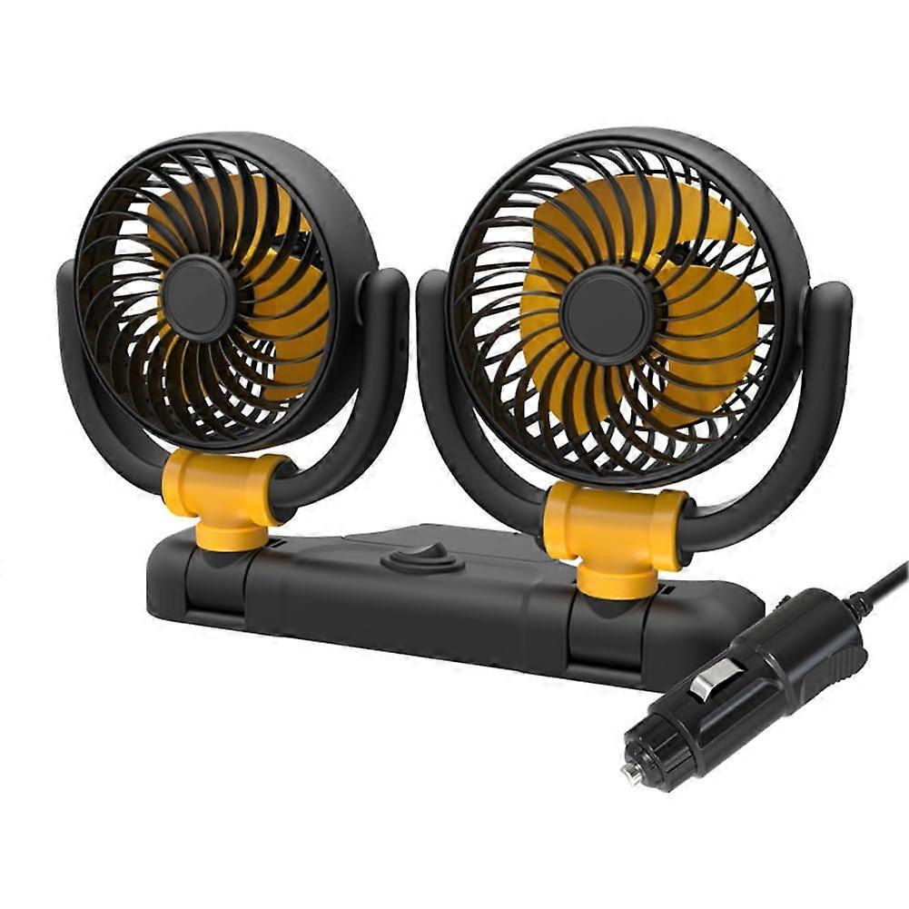 5V/12V/24V auto vent fan, lownoise, dualhead, 2 speeds, adjustable, 360° rotation, 12V