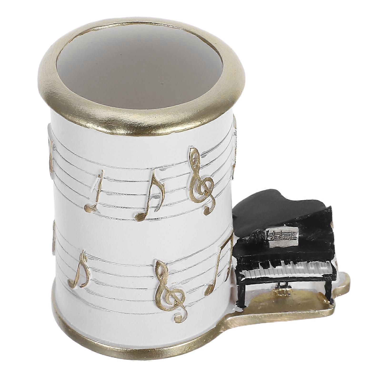 Makeup Brush Container Note Line Piano Pen Holder Modern Design 10x10x5cm Storage Container 1Set