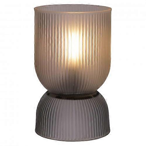 Hestia Battery Operated Curved Glass Lamp Frosted White 14cm x 27cm