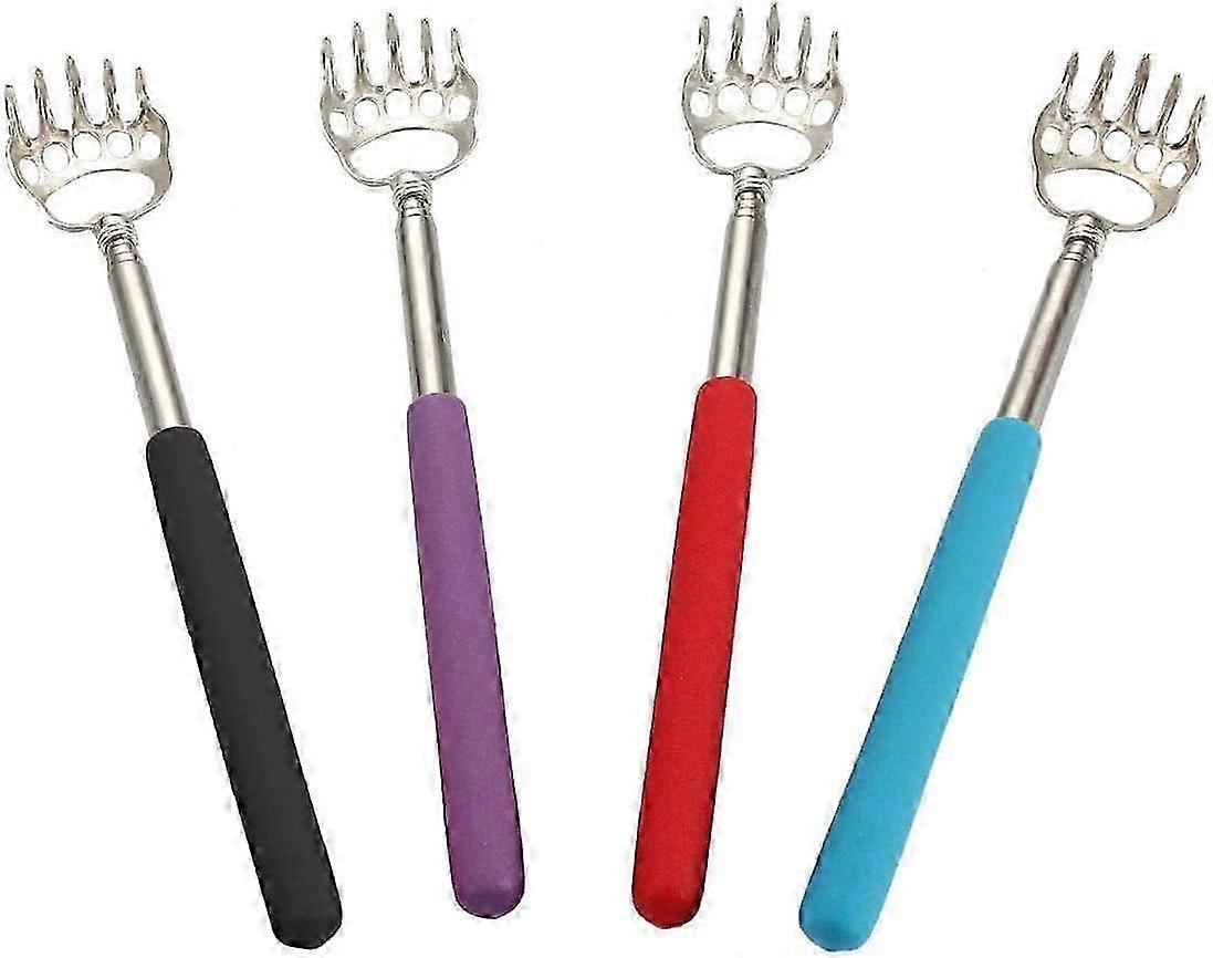 2025 Bear Claw Design Back Scratcher For Portable Use, Comfort Grip Soft Rubber Handle Extendable Telescopic Scratcher, Manual Back Massager High-Qual