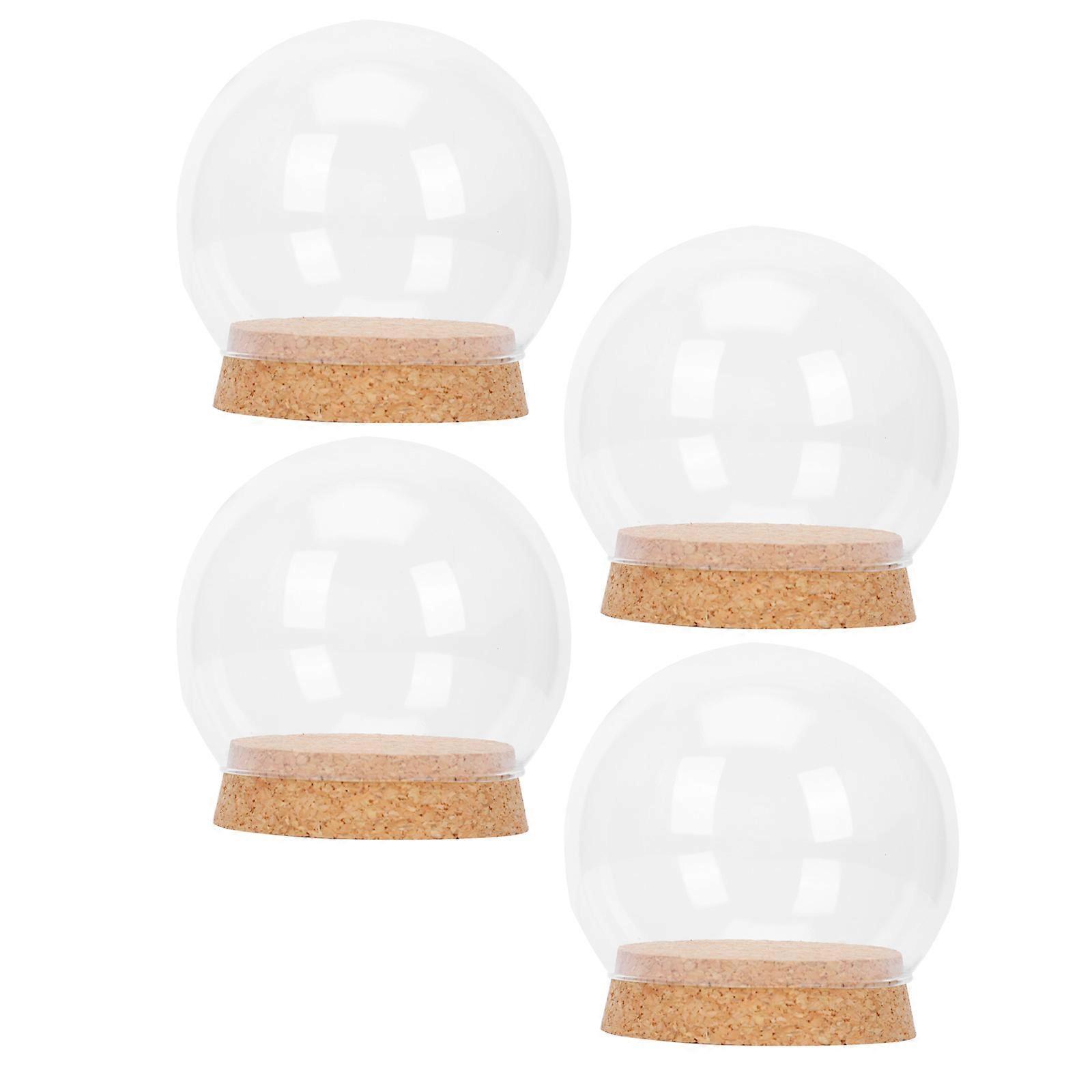 Simple Glass Cover Round Wine Party Friends 3.9×3.9×3.9In 4Pcs
