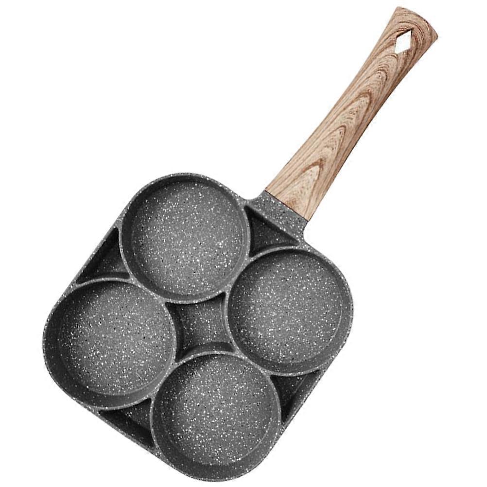Nonstick Frying Pan Small Egg Frying Pan Home Users Square Flat 4-hole Sub-assembly Plate Heat Preservation Wear-resistant Bottom 1Pcs