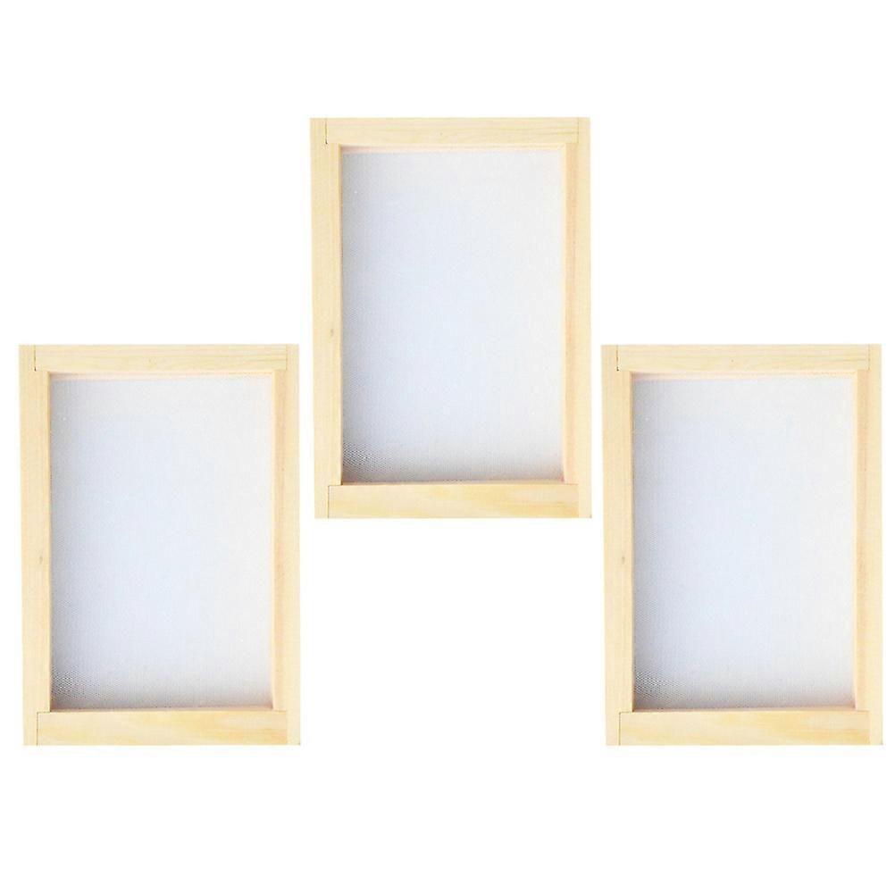 Khaki Plastic DIY Paper Craft Frame with Reusable Mesh for Learning and Fun 3Pcs