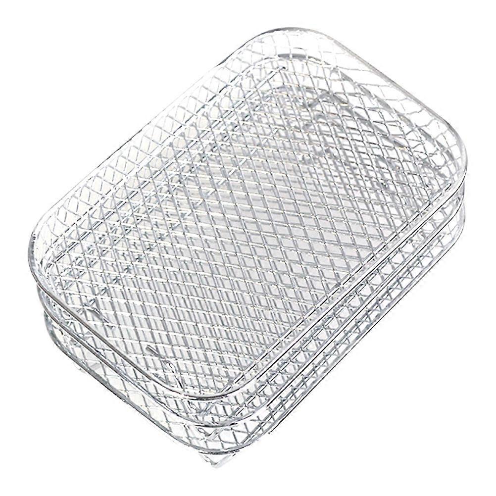 Air Fryer Grilling Rack with Dehydration Function Made of Stainless Steel for Home Use Silver Three Layers Design