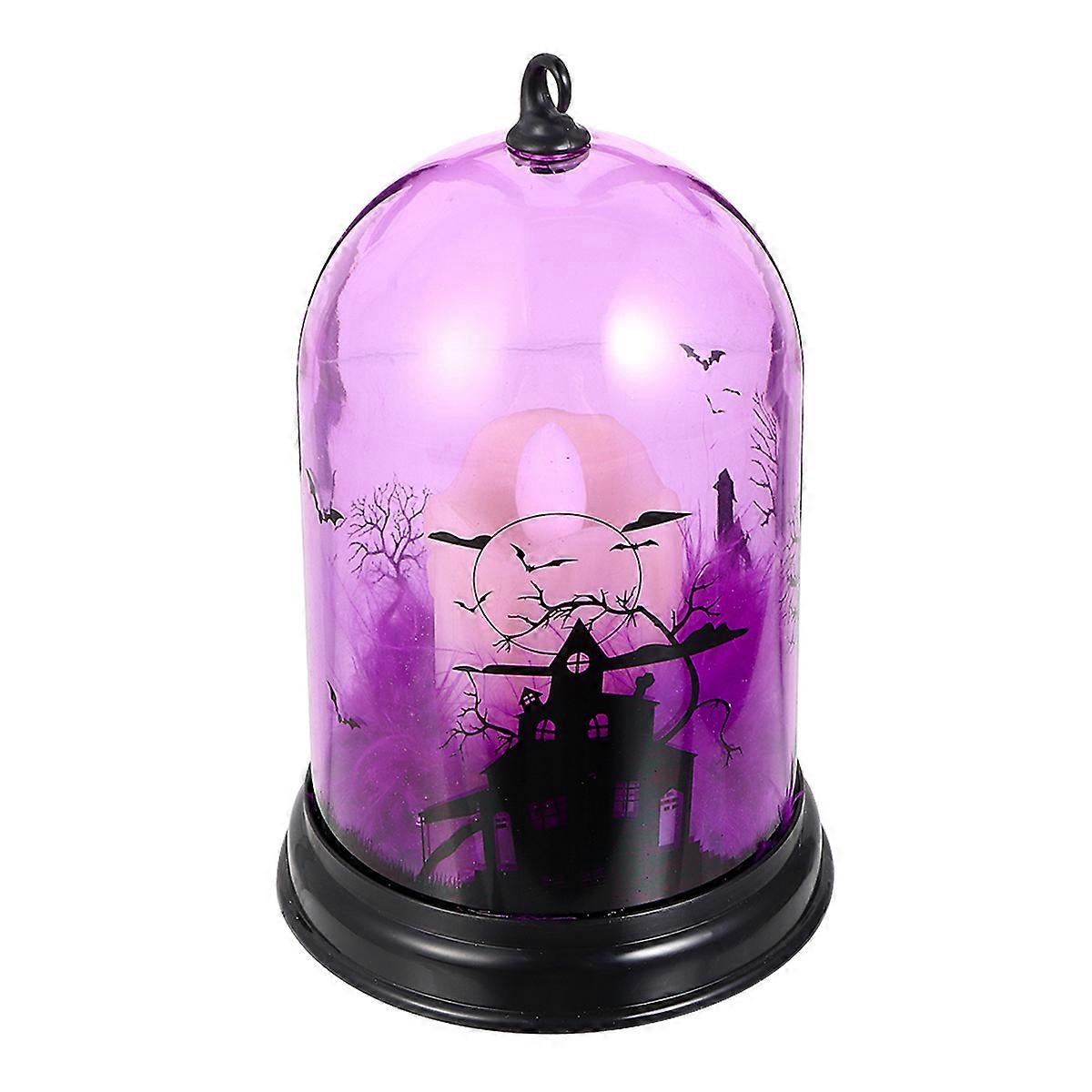 Halloween Party LED Lamp Candle Shape Games Atmosphere Purple 14x9x9cm Indoor Wall Lights 1Pc