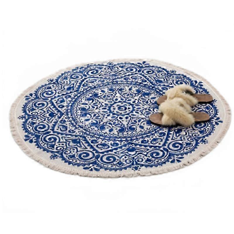 2025 60CM Vintage style handmade carpet, floor mat made of cotton and linen fabric