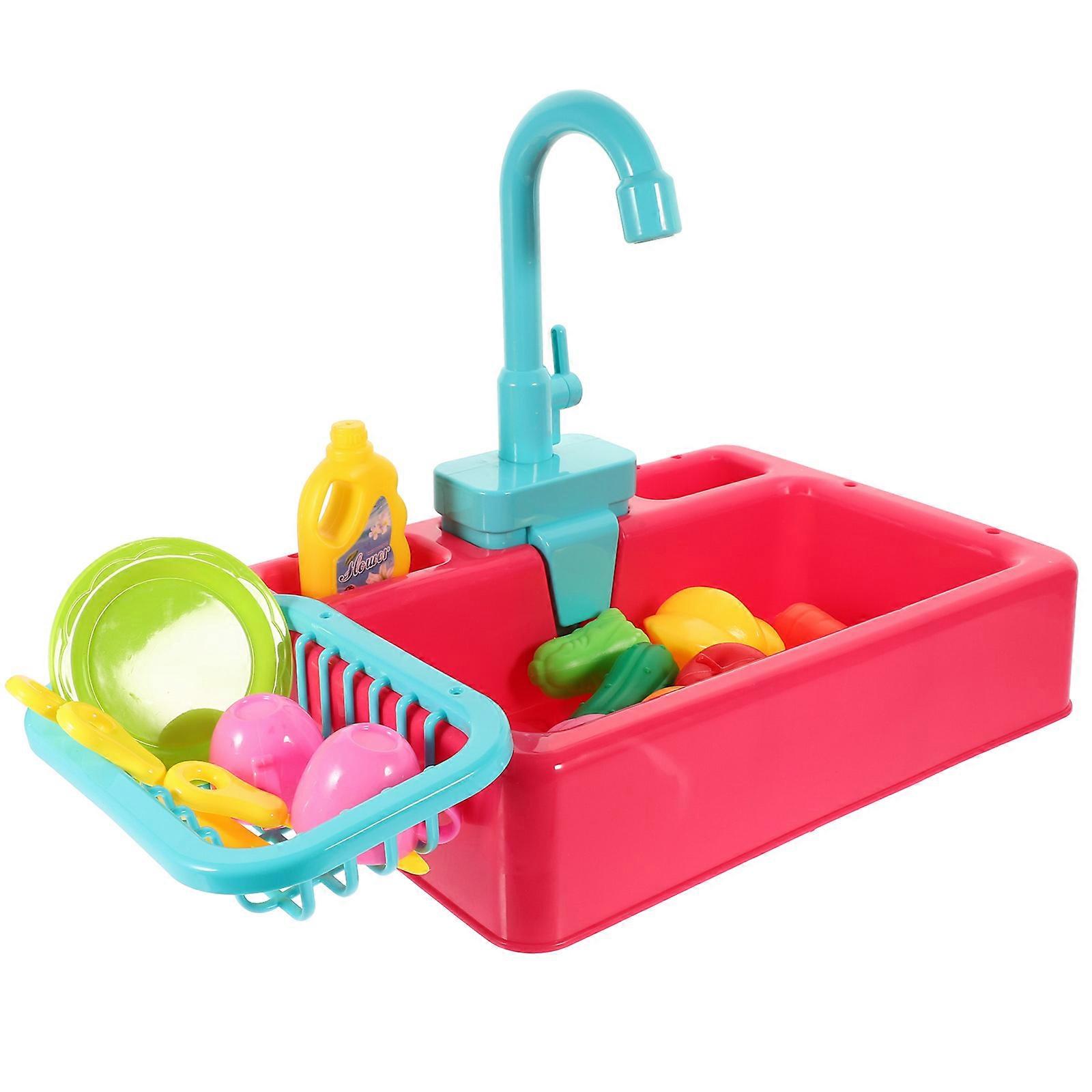 Bird Bath Tub with Automatic Faucet for Small Birds like Parrot Made of Safe Plastic Red Color
