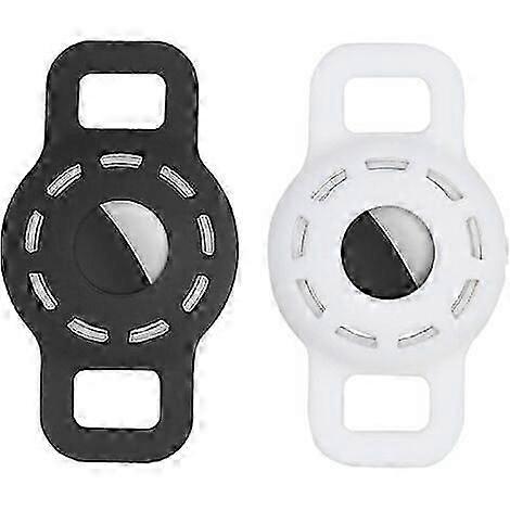 Stylish Airtag Dog Collar in Black & White - Secure Pet Tracking