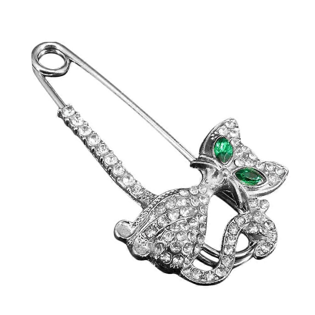 Creative Cat Brooch   Funny Cartoon Design Pin for Casual & Formal Events, Secure Attachment, Sturdy Silver Finish