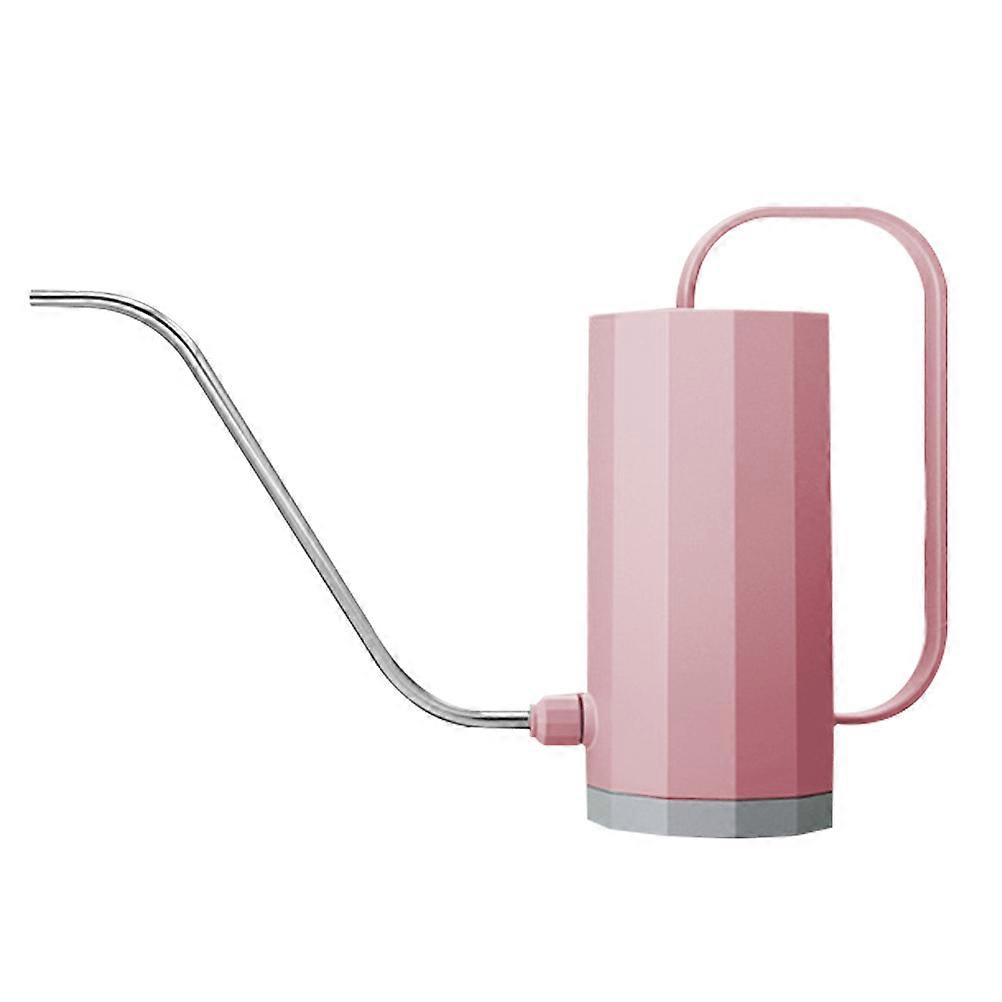 1pc 1200ml Plastic Watering Can with Long Stainless Steel Spout for Household Garden and Succulent Watering Random Pink Series Color